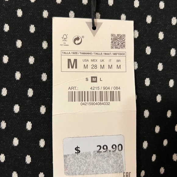 Zara Polka-Dot Dress with Belt Detail - Picture 3 of 6